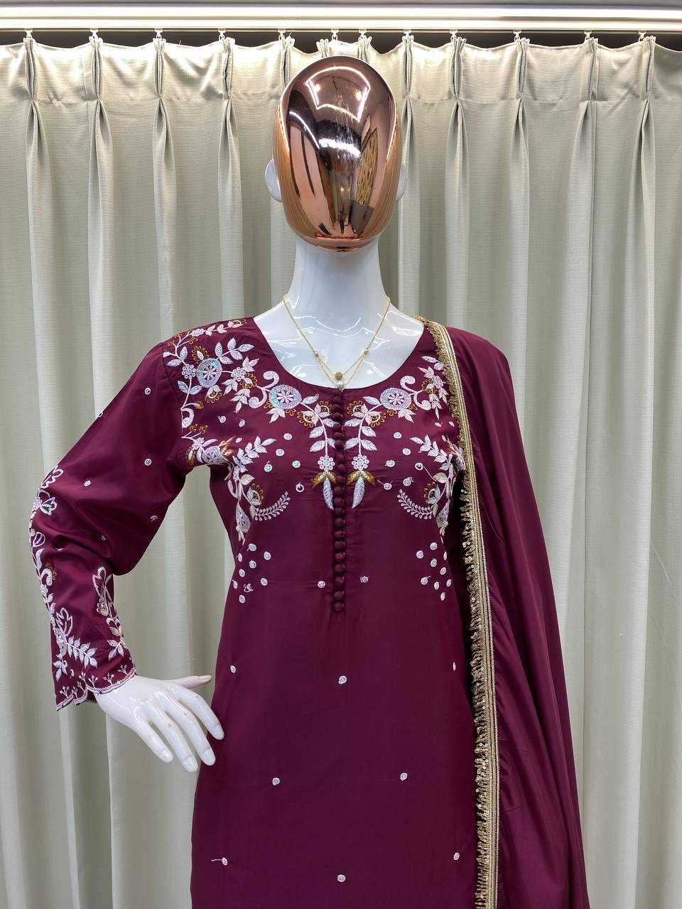 Ynf Crepe Silk RIN110 374 Suits & Dresses Wholesale Ladies Suits Embroidery Suits Ladies Salwar Suits Manufacturer