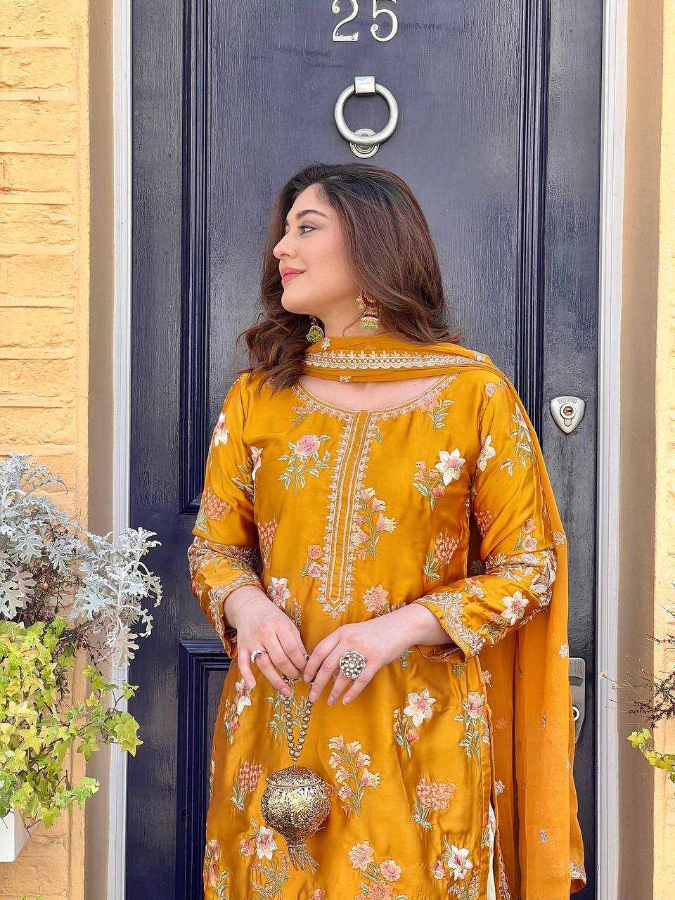 Ynf Crepe Silk RIN197 4836 861-A Suits & Dresses Wholesale Party wear suits Bridal Suits Designer Suits Manufacturer