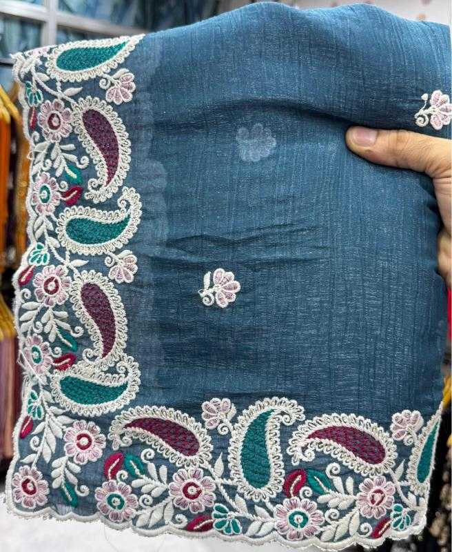 Ynf Crunchi KESH114 2793 Sarees Wholesale Designer Sarees Embroidered Sarees Cutwork Saree Manufacturer