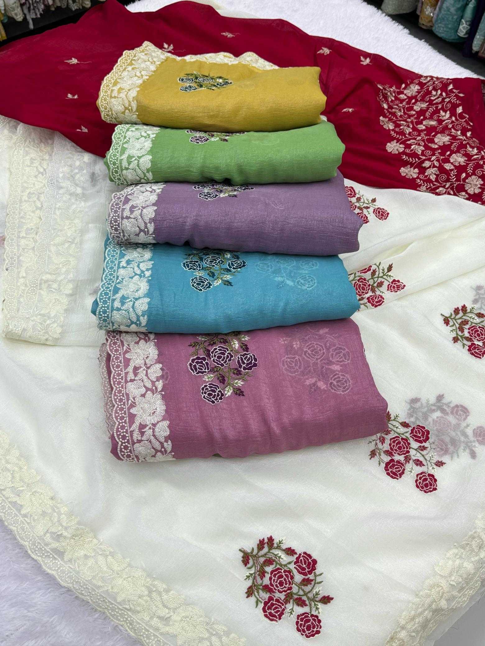 Ynf Crunchi KESH114 2809 Sarees Wholesale Designer Sarees Fancy Sarees Cutwork Saree Manufacturer
