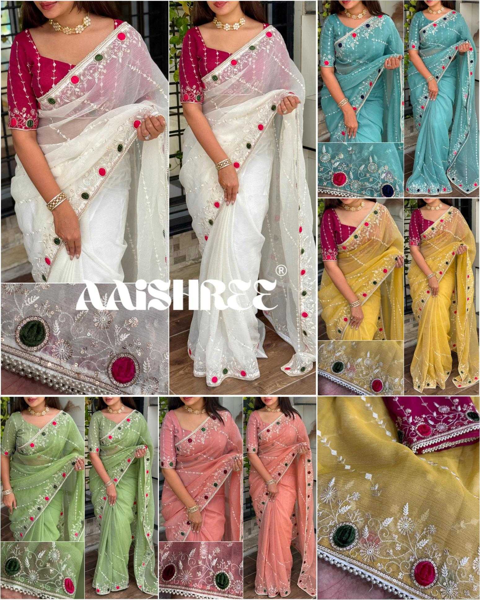 Ynf Crunchi KESH500 Rakhi Sarees Wholesale Designer Sarees Ready To Wear Sarees Party Wear Sarees Manufacturer