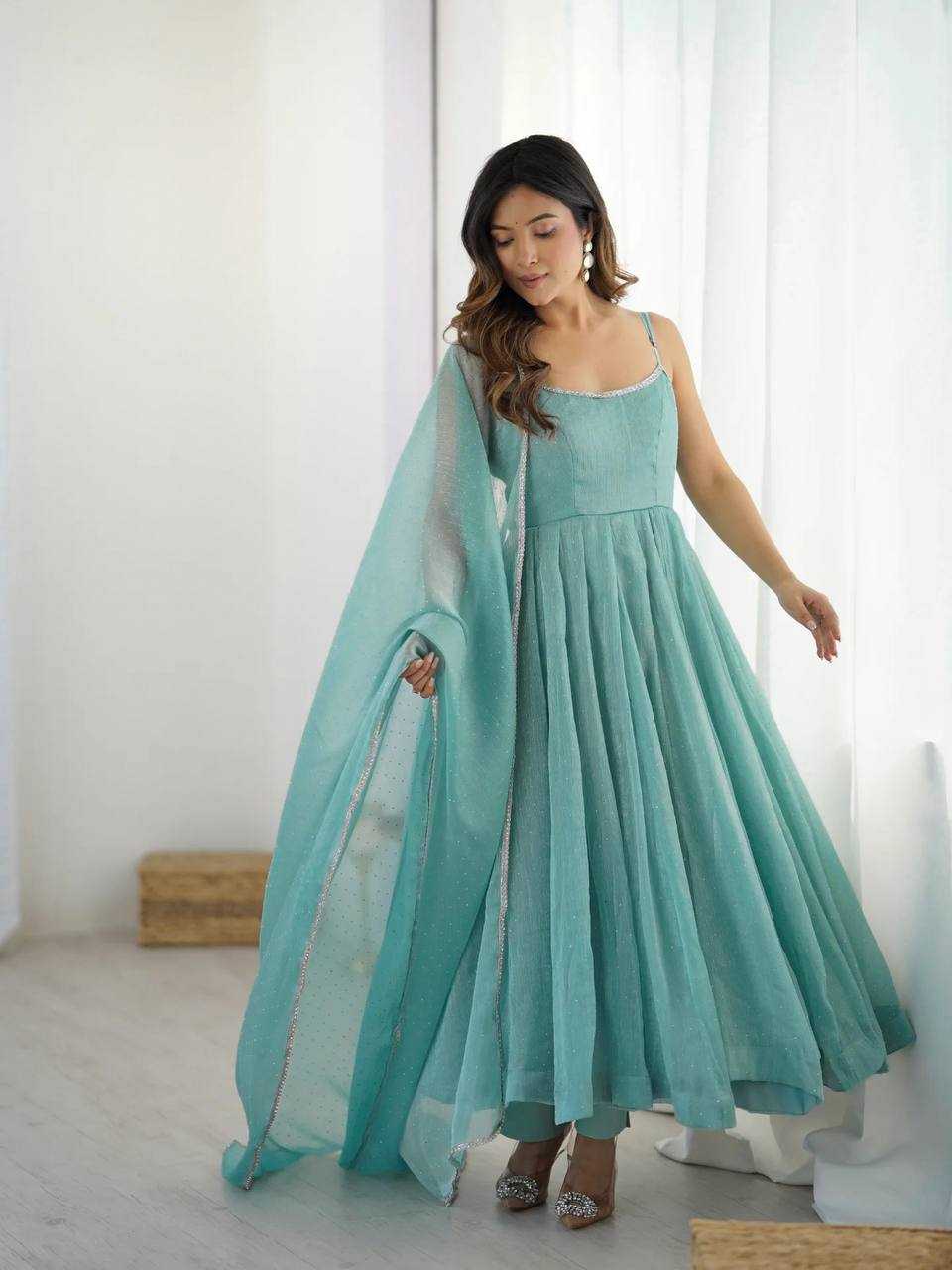 Ynf Crunchi KESH504 287 Gowns Wedding Collections Festive Collections Wholesale Anarkali Gown Party Wear Gowns Silk Gowns Manufacturer
