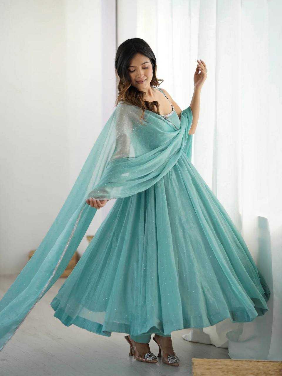 Ynf Crunchi KESH504 287 Gowns Wedding Collections Festive Collections Wholesale Anarkali Gown Party Wear Gowns Silk Gowns Manufacturer