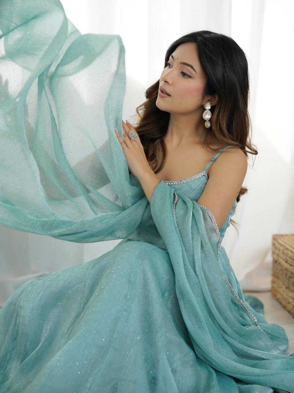 Ynf Crunchi KESH504 287 Gowns Wedding Collections Festive Collections Wholesale Anarkali Gown Party Wear Gowns Silk Gowns Manufacturer