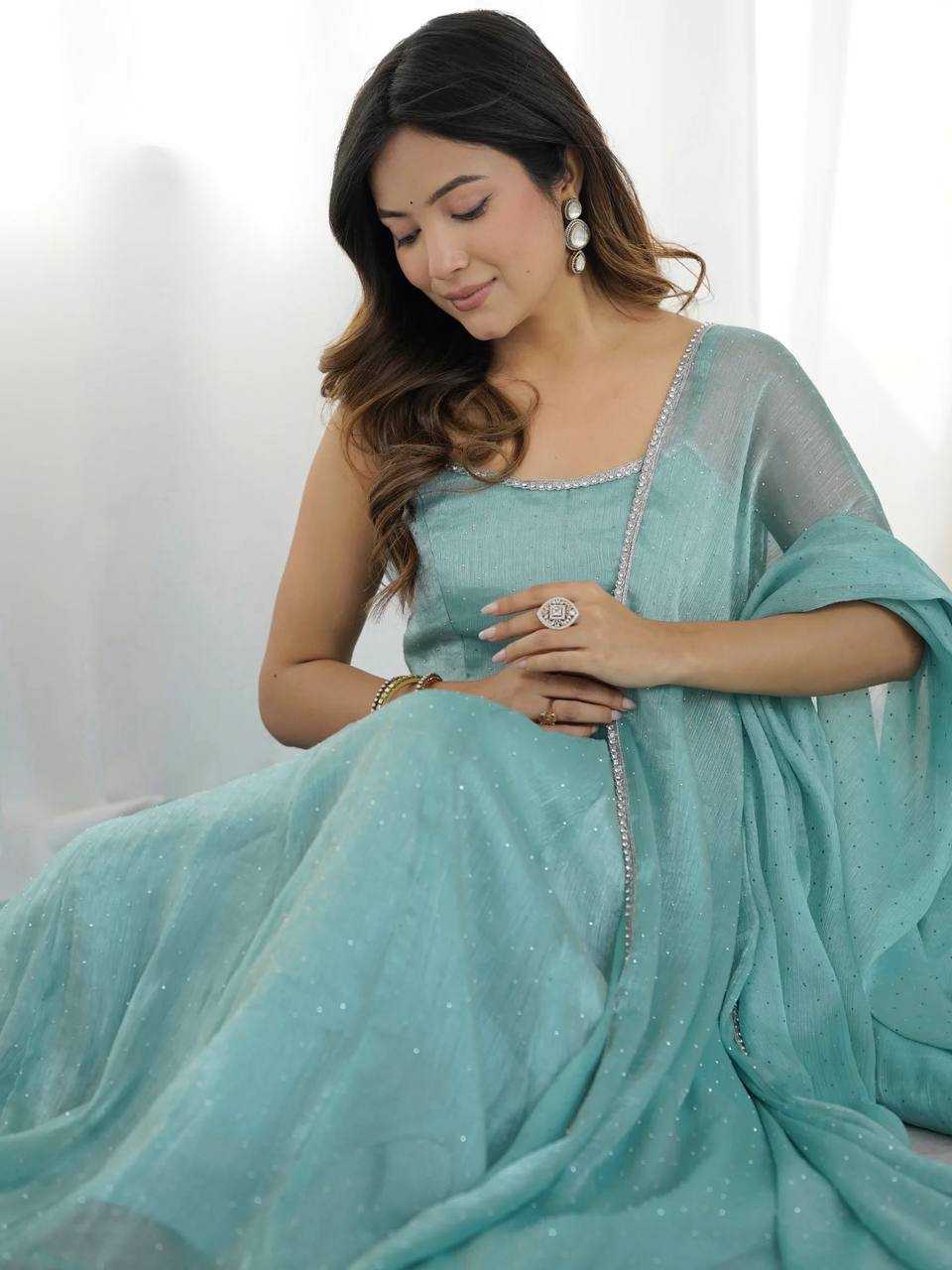 Ynf Crunchi KESH504 287 Gowns Wedding Collections Festive Collections Wholesale Anarkali Gown Party Wear Gowns Silk Gowns Manufacturer