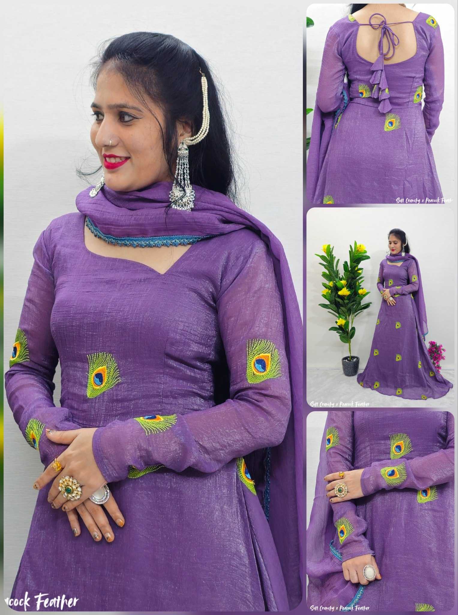 Ynf Crunchi KESH538 1203 Gowns Wholesale Printed Gowns Anarkali Gown Long Gowns Manufacturer