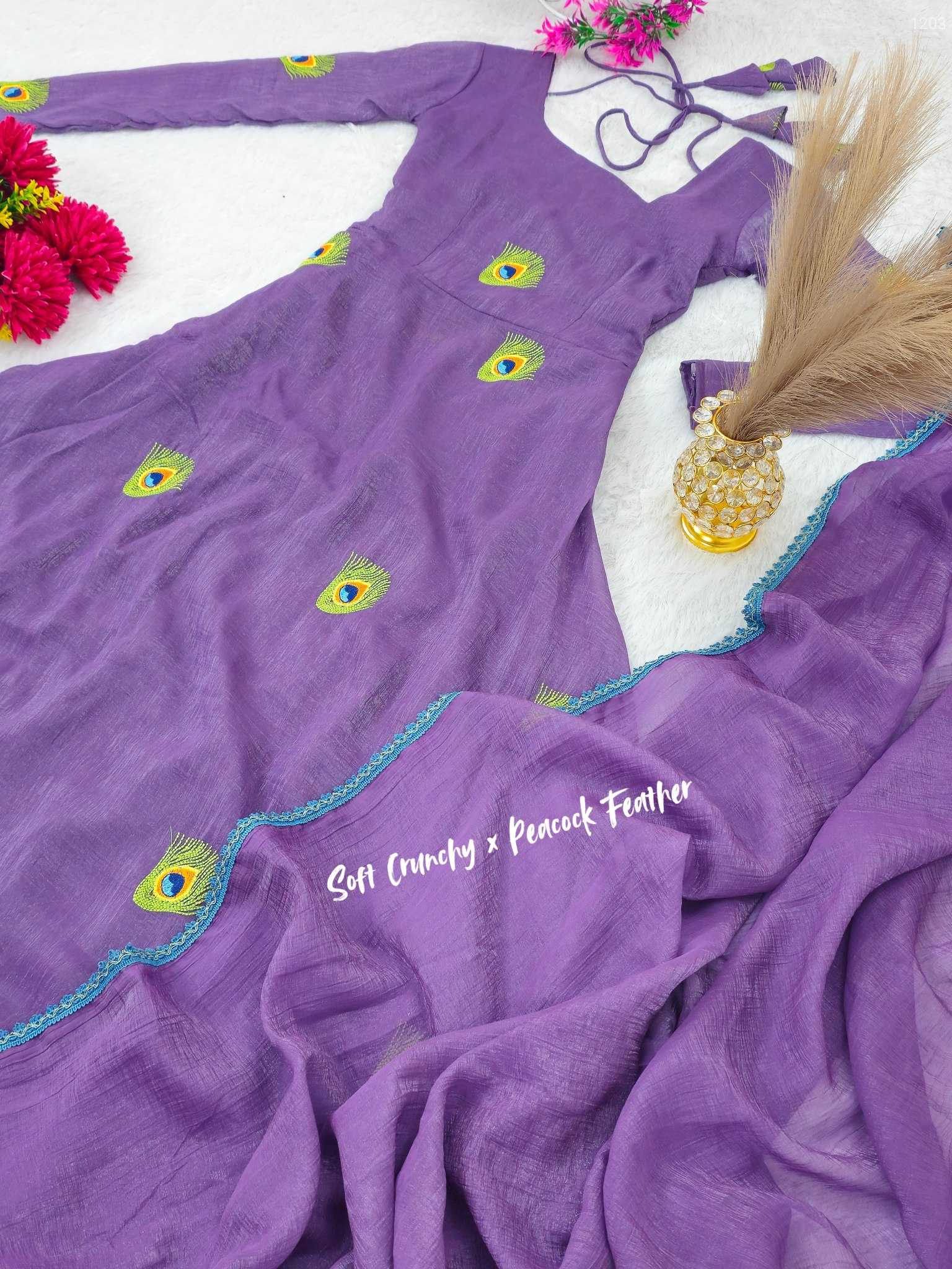 Ynf Crunchi KESH538 1203 Gowns Wholesale Printed Gowns Anarkali Gown Long Gowns Manufacturer