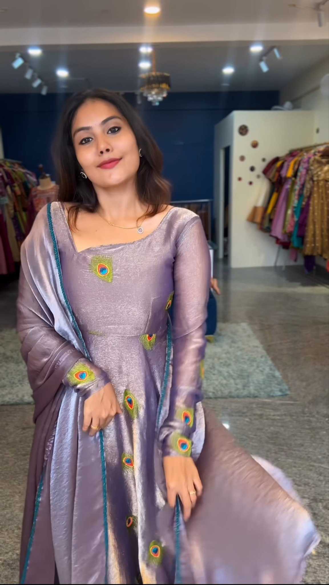 Ynf Crunchi KESH538 1203 Gowns Wholesale Printed Gowns Anarkali Gown Long Gowns Manufacturer