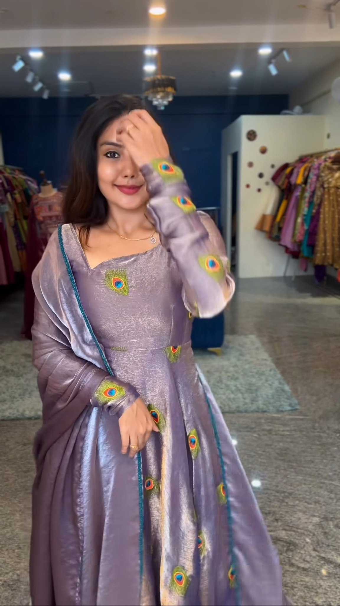 Ynf Crunchi KESH538 1203 Gowns Wholesale Printed Gowns Anarkali Gown Long Gowns Manufacturer