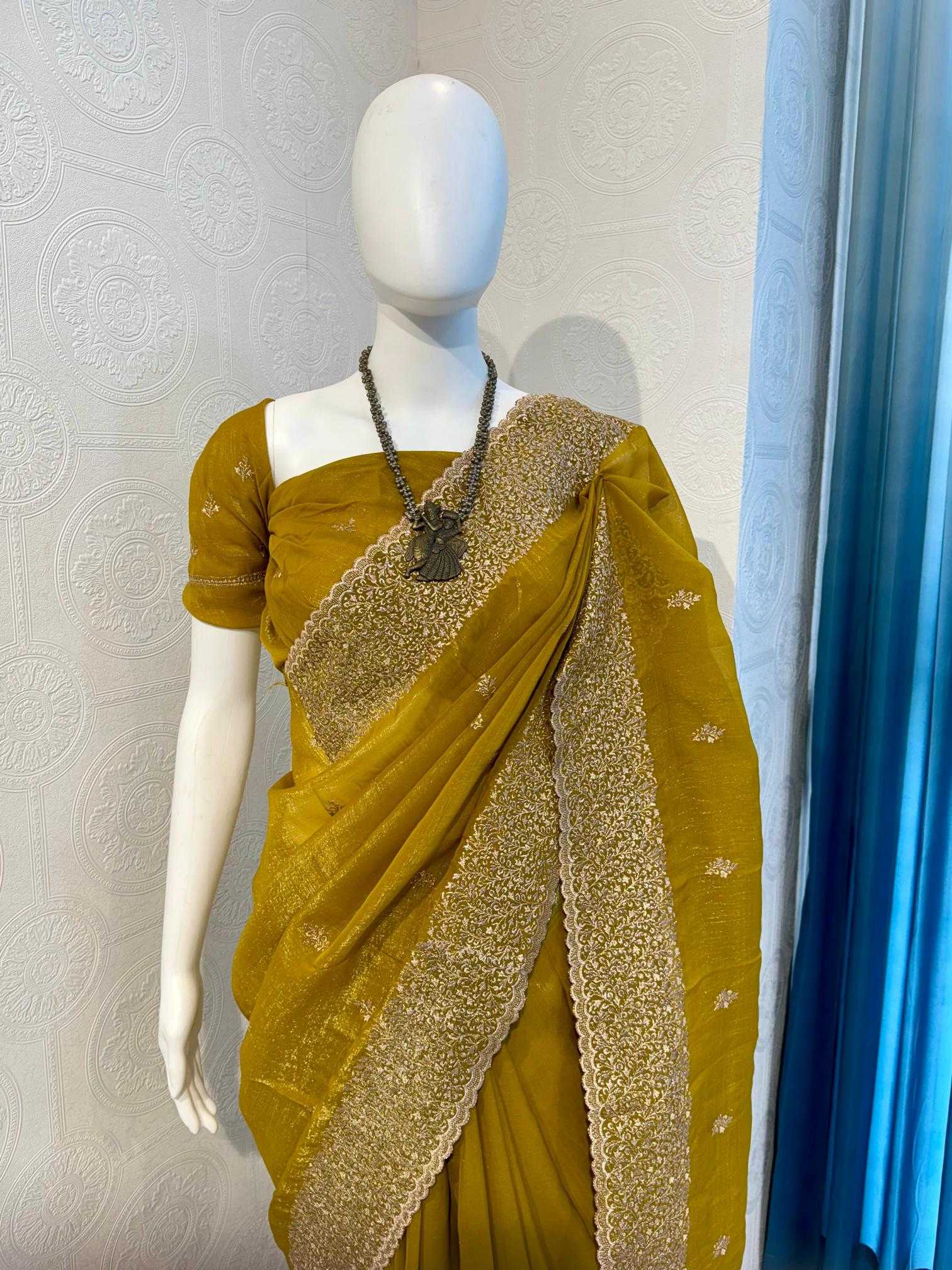 Ynf Crunchi RIN118 crunchy Sarees Wholesale Designer Sarees Embroidered Sarees Cutwork Saree Manufacturer
