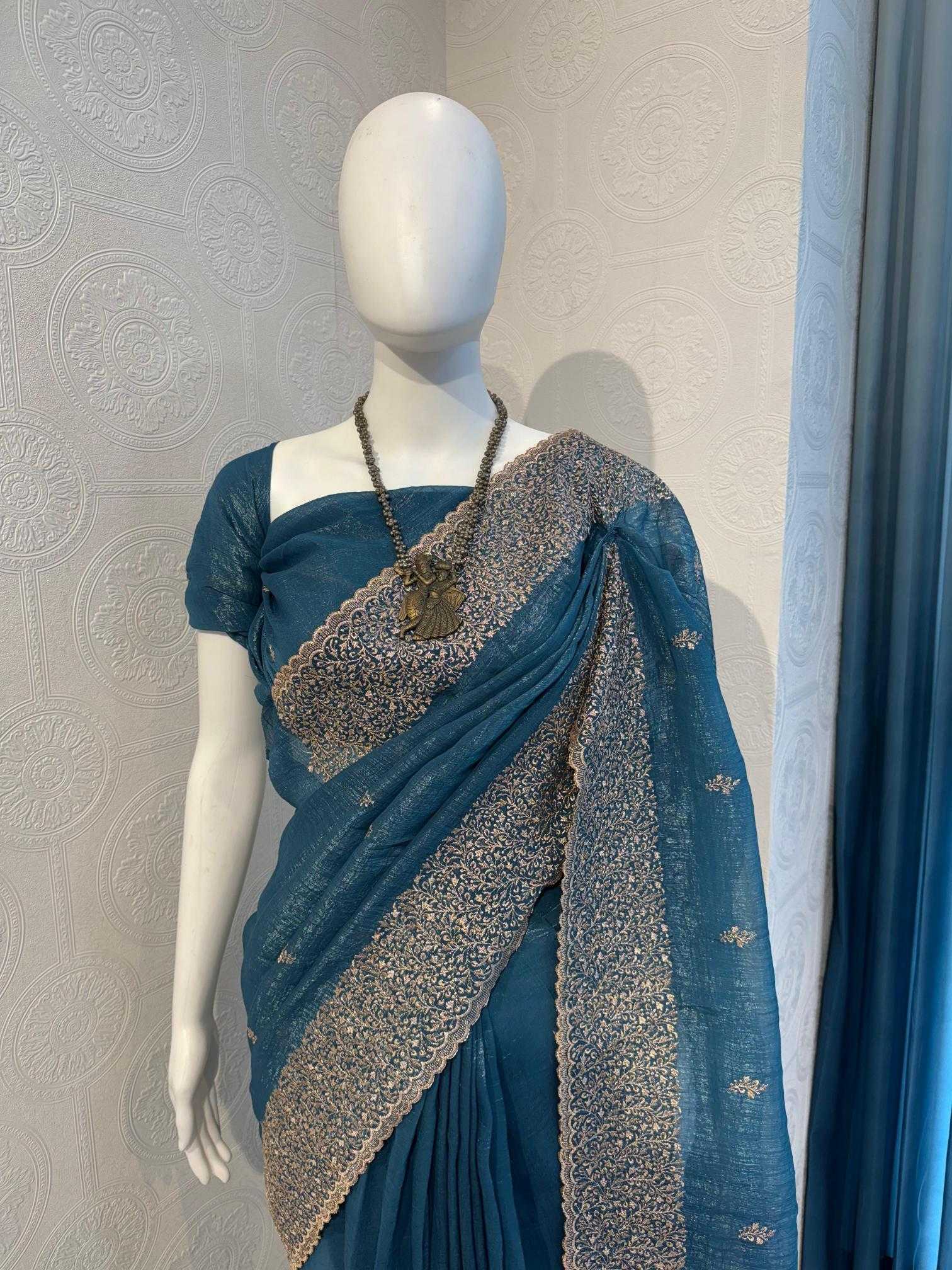 Ynf Crunchi RIN118 crunchy Sarees Wholesale Designer Sarees Embroidered Sarees Cutwork Saree Manufacturer