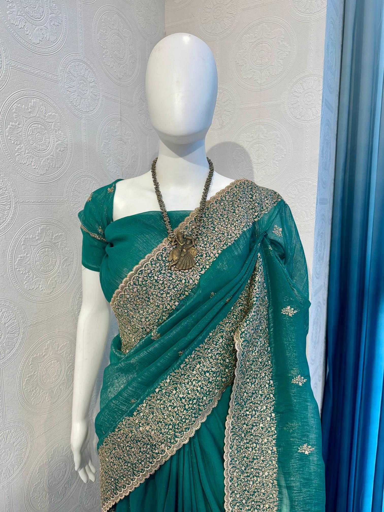 Ynf Crunchi RIN118 crunchy Sarees Wholesale Designer Sarees Embroidered Sarees Cutwork Saree Manufacturer