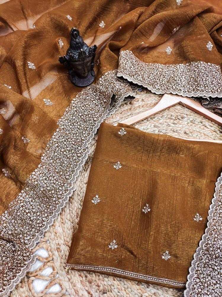 Ynf Crunchi RIN118 FAIR Sarees Wholesale Designer Sarees Embroidered Sarees Cutwork Saree Manufacturer
