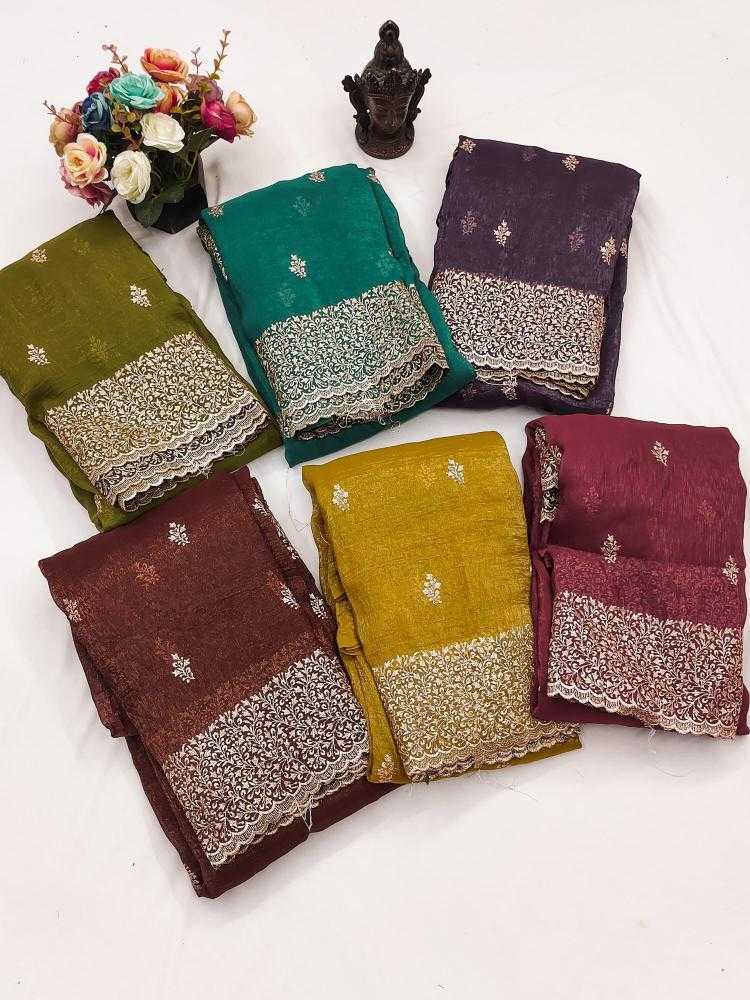 Ynf Crunchi RIN118 HOLA Sarees Wholesale Designer Sarees Embroidered Sarees Cutwork Saree Manufacturer