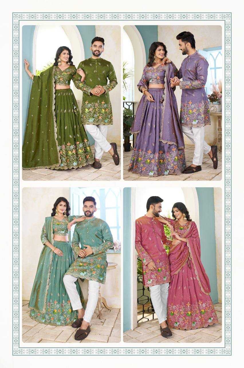Ynf Crunchi RIN131 05 Couple Wear Wholesale Couple Matching Ethnic Outfits Manufacturer
