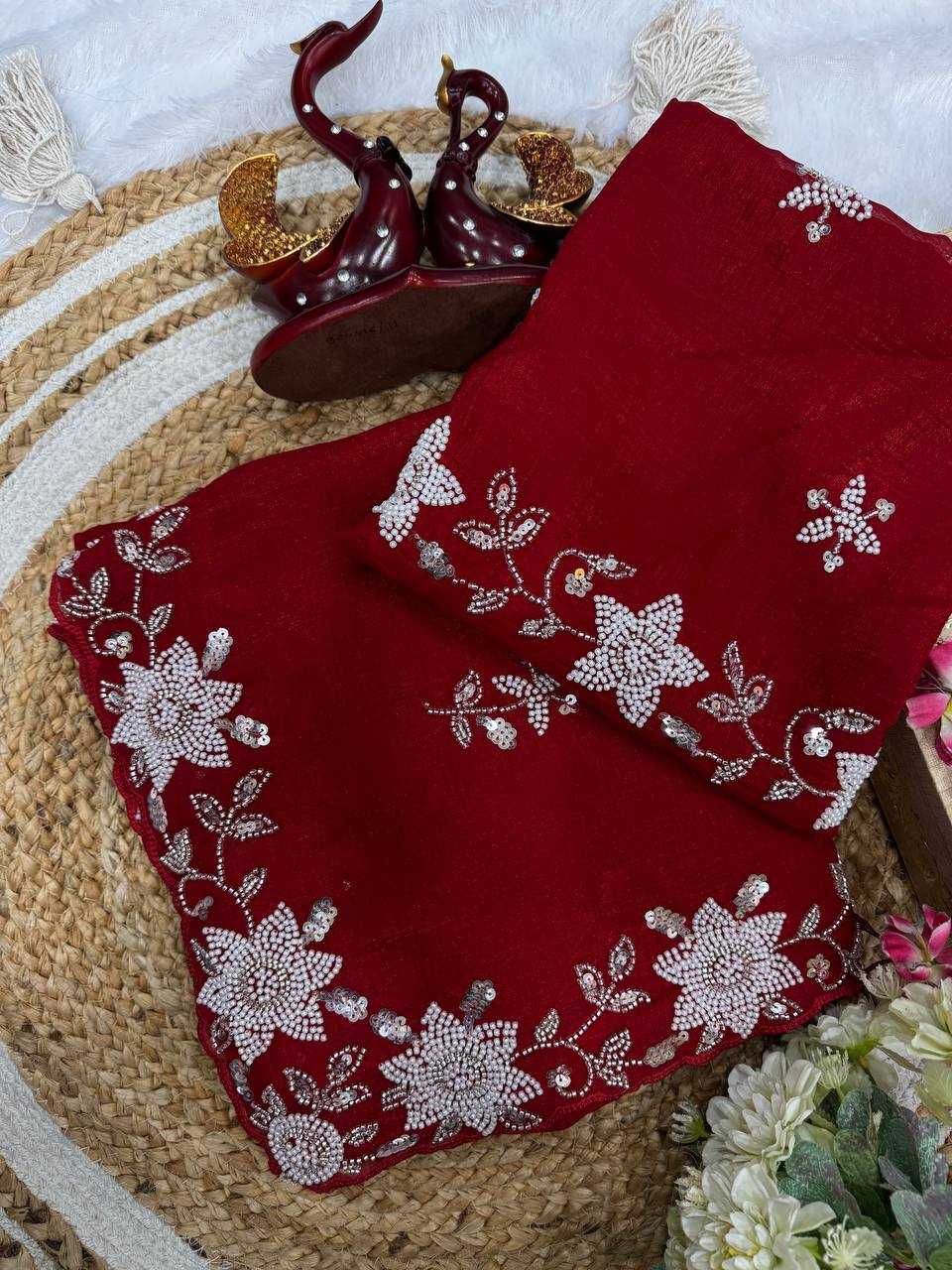 Ynf Crush Silk KESH151 5485 Sarees Wedding Collections Festive Collections Wholesale Party Wear Sarees Sequins Work Saree Sarees With Blouse Manufacturer