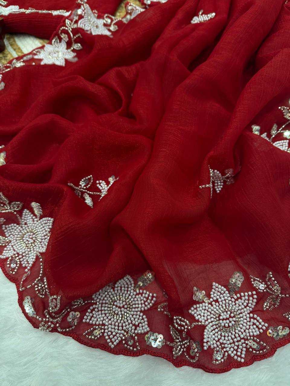 Ynf Crush Silk KESH151 5485 Sarees Wedding Collections Festive Collections Wholesale Party Wear Sarees Sequins Work Saree Sarees With Blouse Manufacturer