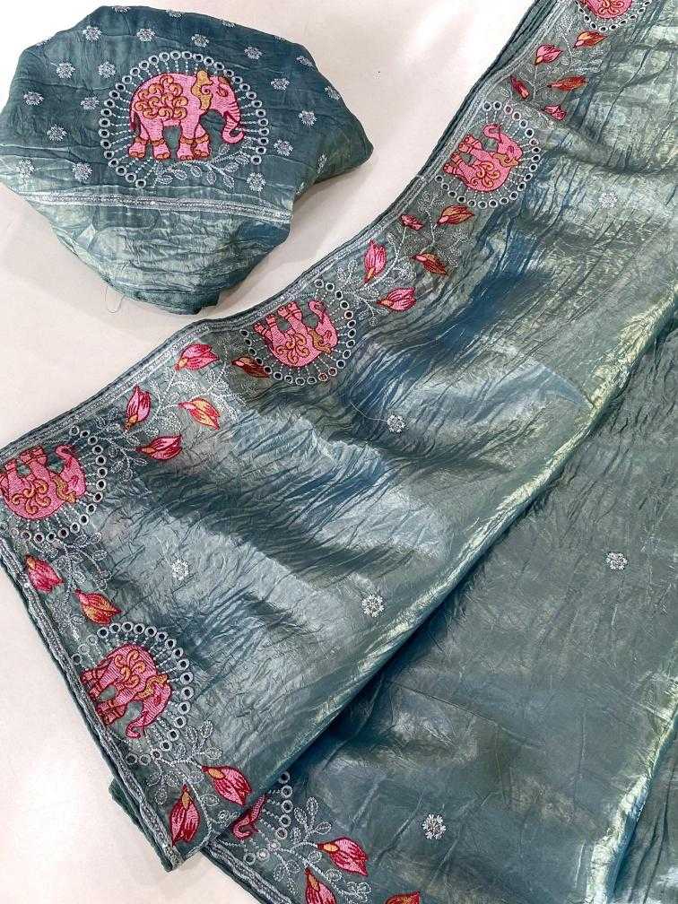 Ynf Crush Silk KESH249 Charvi Silk Sarees Wholesale Designer Silk Sarees Silk Sarees For Weddings Embroidered Silk Sarees Manufacturer