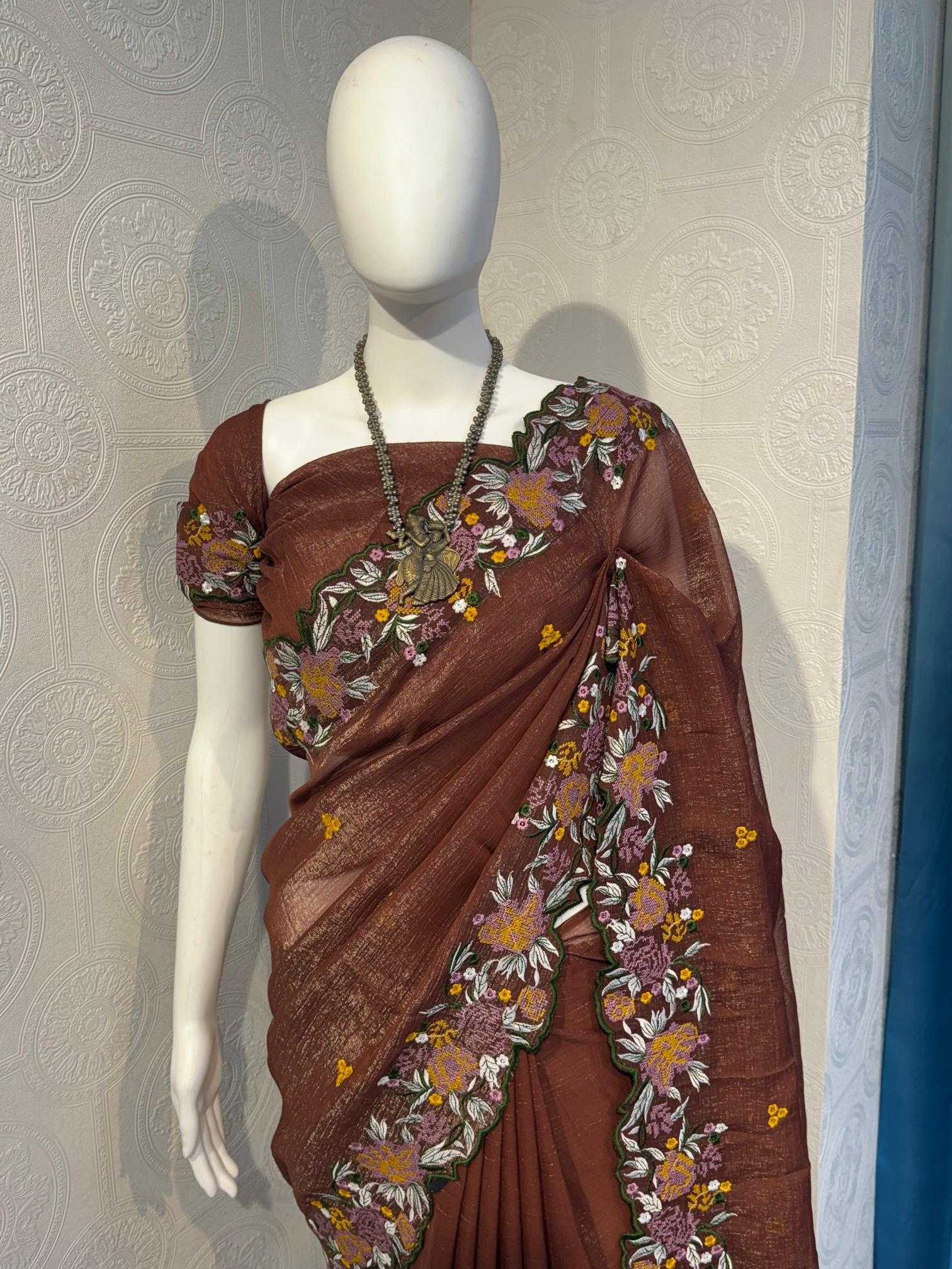 Ynf Crush Silk RIN118 SANIA Silk Sarees Wholesale Party Wear Silk Sarees Designer Silk Sarees Embroidered Silk Sarees Manufacturer