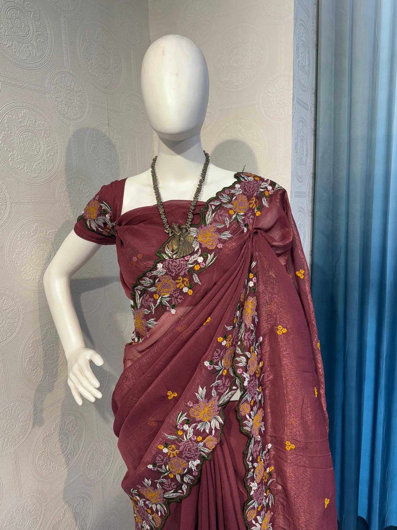 Ynf Crush Silk RIN118 SANIA Silk Sarees Wholesale Party Wear Silk Sarees Designer Silk Sarees Embroidered Silk Sarees Manufacturer