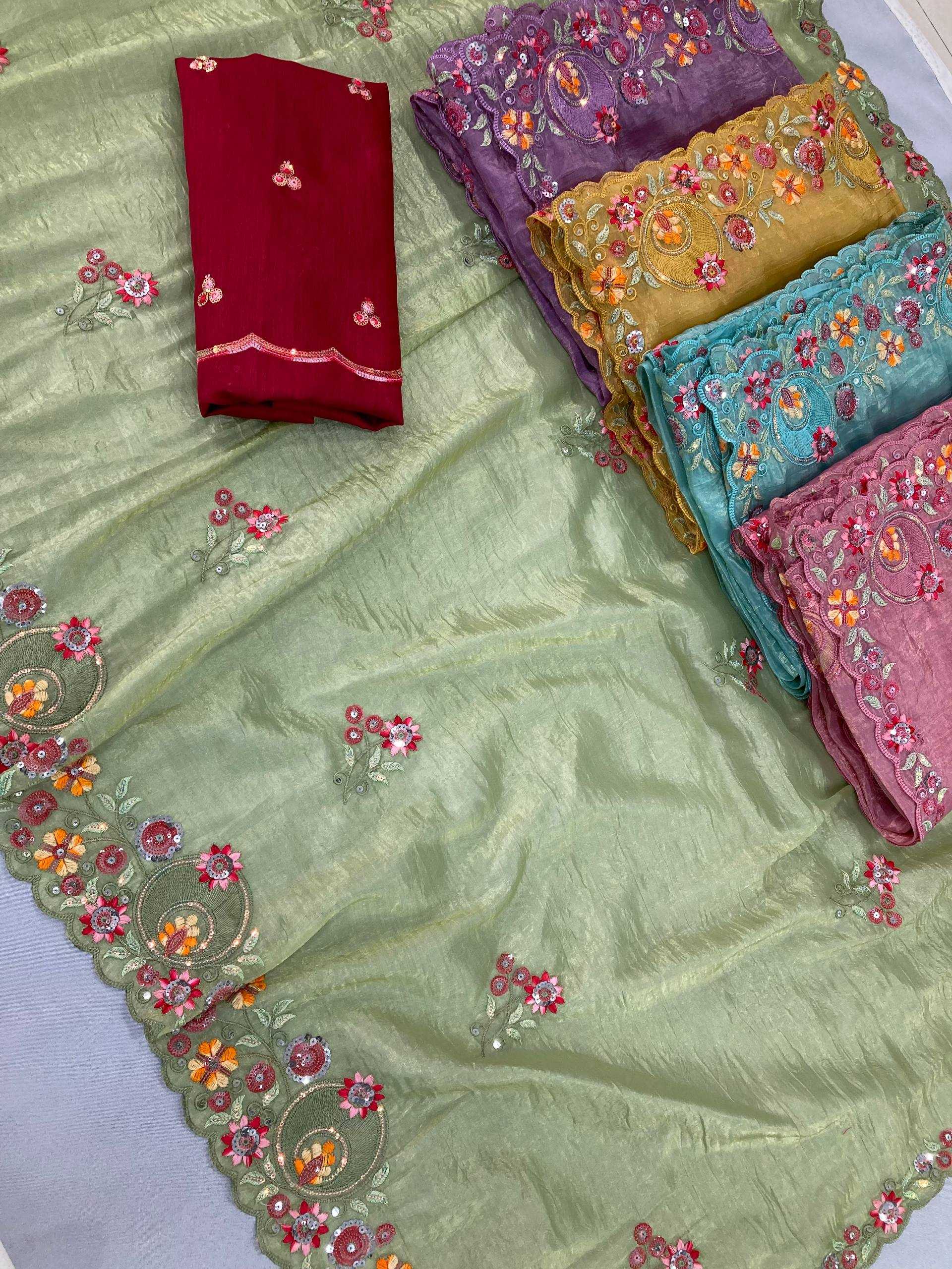 Ynf Crush Silk RIN188 Goldy Sarees Wholesale Party Wear Sarees Sequence Sarees Cutwork Saree Manufacturer