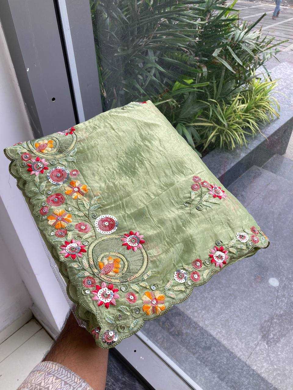Ynf Crush Silk RIN188 Goldy Sarees Wholesale Party Wear Sarees Sequence Sarees Cutwork Saree Manufacturer