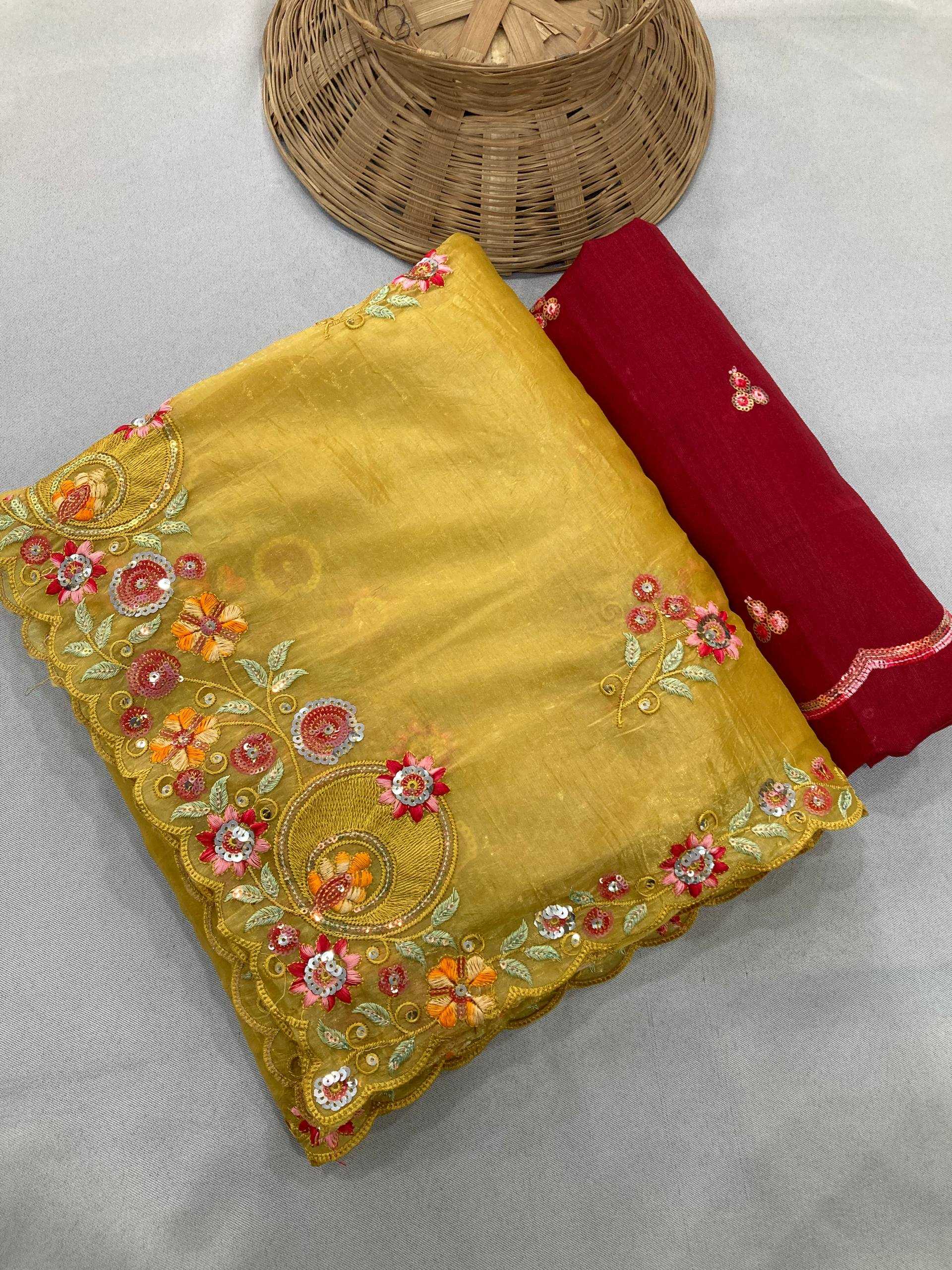 Ynf Crush Silk RIN188 Goldy Sarees Wholesale Party Wear Sarees Sequence Sarees Cutwork Saree Manufacturer