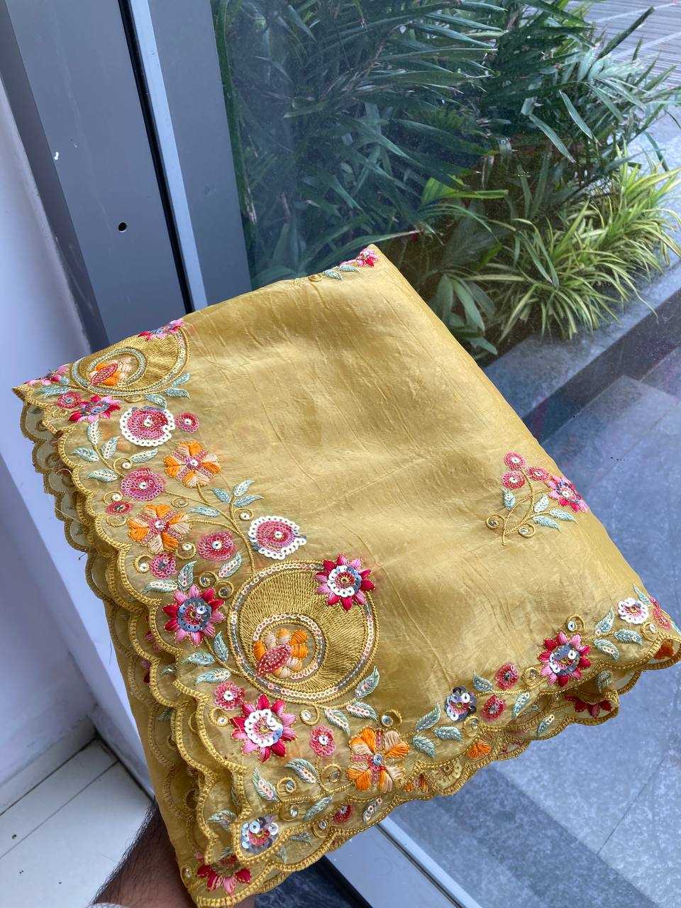 Ynf Crush Silk RIN188 Goldy Sarees Wholesale Party Wear Sarees Sequence Sarees Cutwork Saree Manufacturer