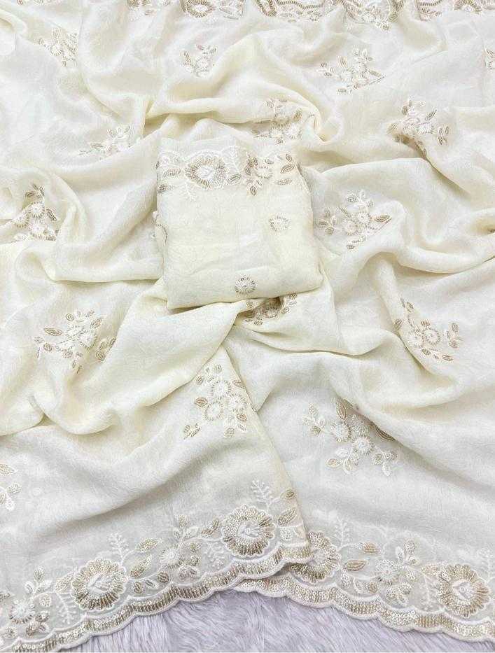 Ynf Crush Silk RIN198 AQUARE Silk Sarees Wholesale Designer Silk Sarees Fancy Silk Sarees Embroidered Silk Sarees Manufacturer