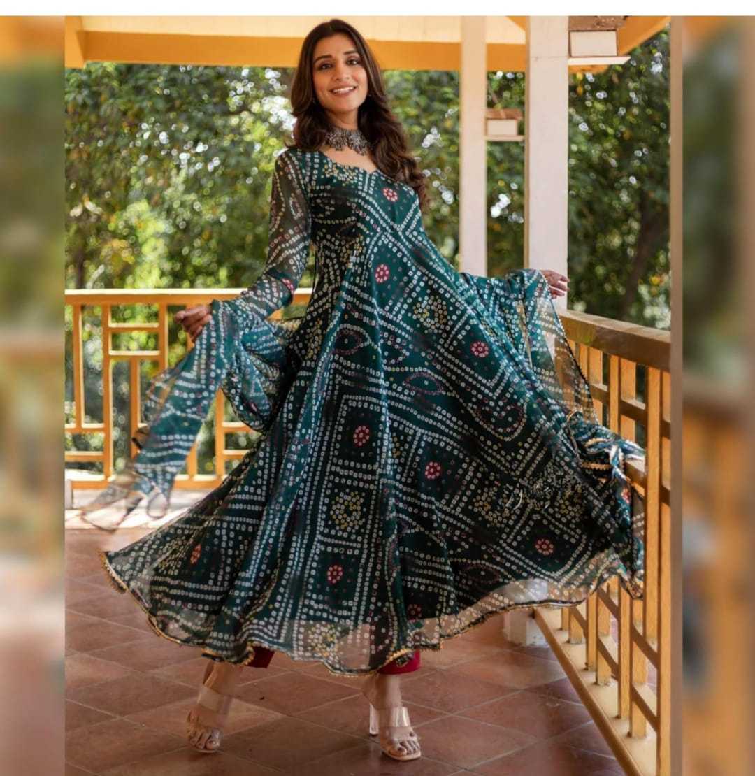 Ynf Delta Silk KESH559 345 Gowns Western Wears Festive Collections Wholesale Printed Gowns Silk Gowns Gown With Dupatta Manufacturer