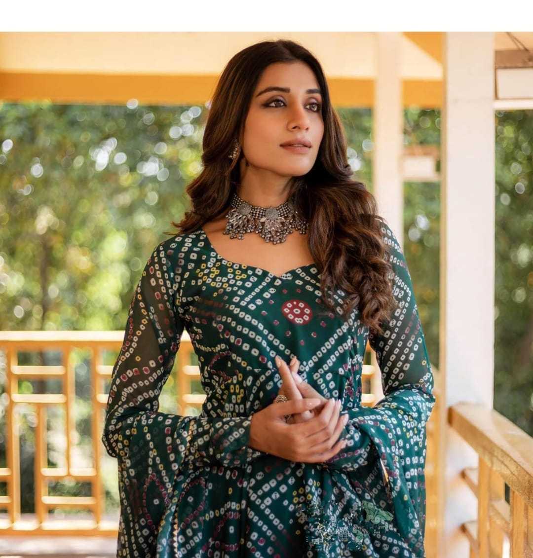 Ynf Delta Silk KESH559 345 Gowns Western Wears Festive Collections Wholesale Printed Gowns Silk Gowns Gown With Dupatta Manufacturer