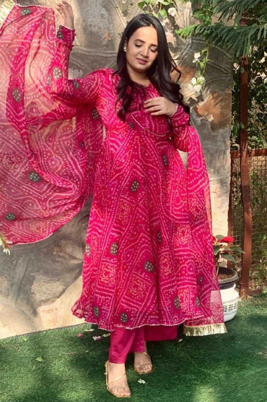 Ynf Delta Silk KESH559 346 Gowns Western Wears Festive Collections Wholesale Printed Gowns Silk Gowns Gown With Dupatta Manufacturer