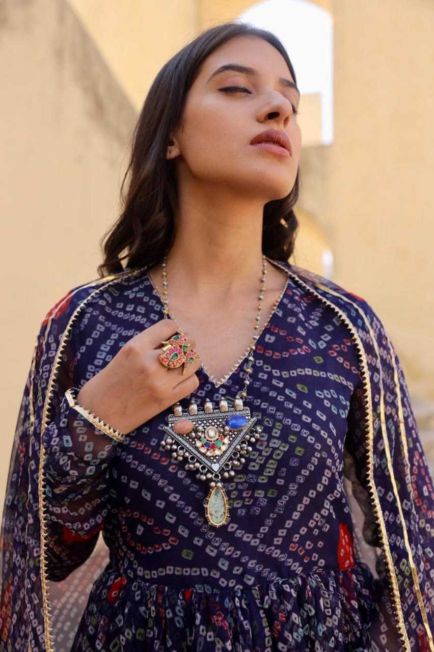 Ynf Delta Silk KESH559 351 Gowns Western Wears Festive Collections Wholesale Printed Gowns Silk Gowns Gown With Dupatta Manufacturer
