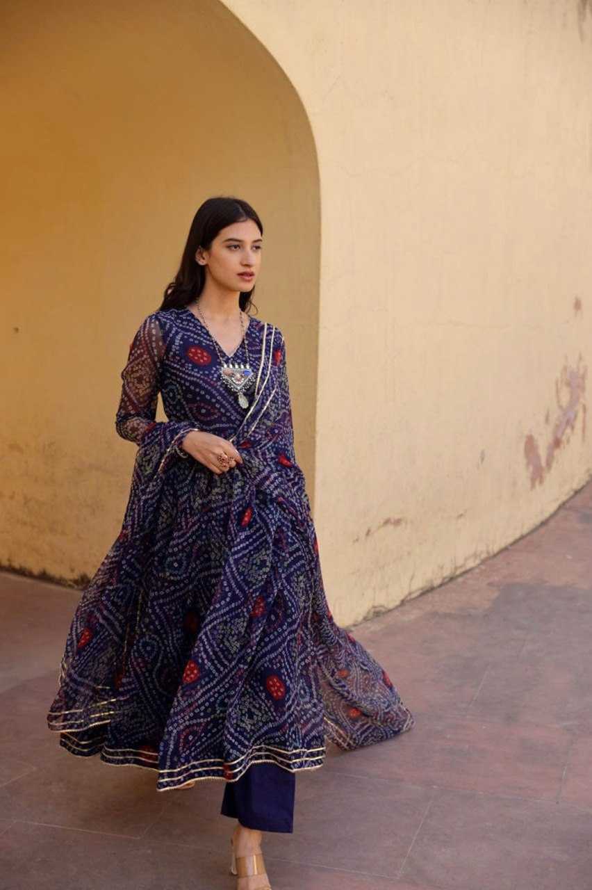 Ynf Delta Silk KESH559 351 Gowns Western Wears Festive Collections Wholesale Printed Gowns Silk Gowns Gown With Dupatta Manufacturer