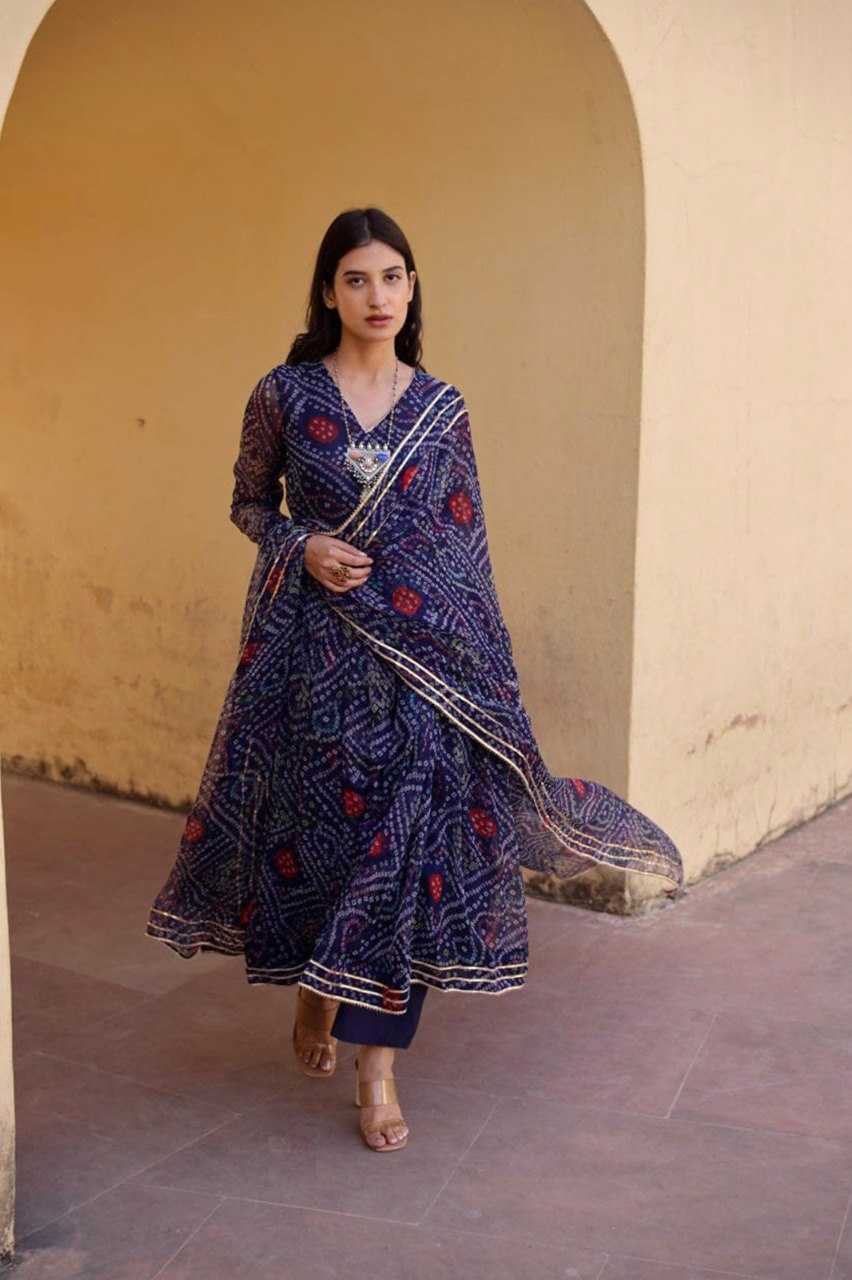 Ynf Delta Silk KESH559 351 Gowns Western Wears Festive Collections Wholesale Printed Gowns Silk Gowns Gown With Dupatta Manufacturer