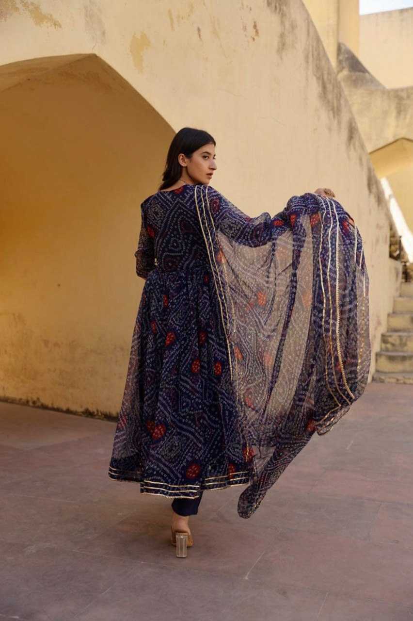 Ynf Delta Silk KESH559 351 Gowns Western Wears Festive Collections Wholesale Printed Gowns Silk Gowns Gown With Dupatta Manufacturer
