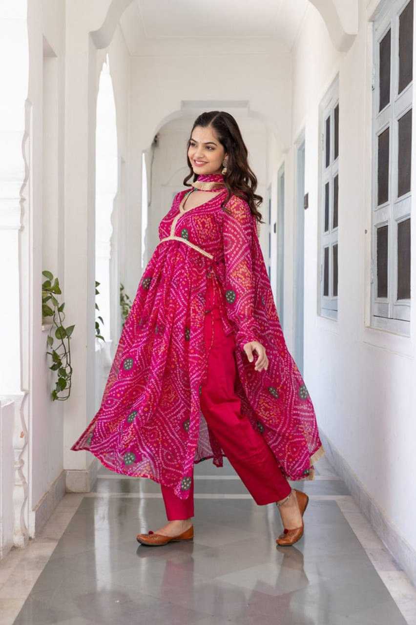 Ynf Delta Silk KESH559 372 Gowns Western Wears Festive Collections Wholesale Printed Gowns Silk Gowns Full Sleeve Gowns Manufacturer