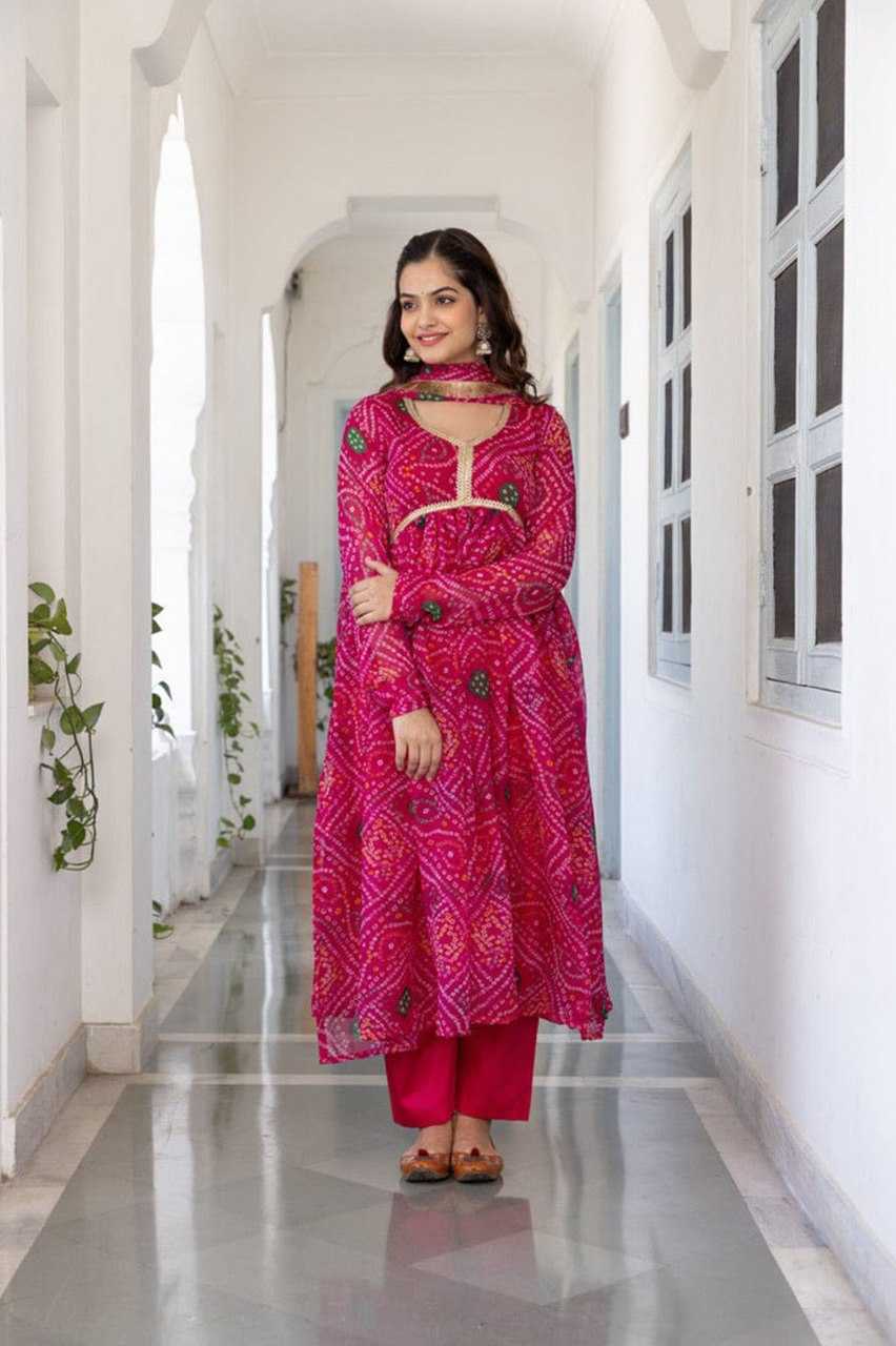 Ynf Delta Silk KESH559 372 Gowns Western Wears Festive Collections Wholesale Printed Gowns Silk Gowns Full Sleeve Gowns Manufacturer