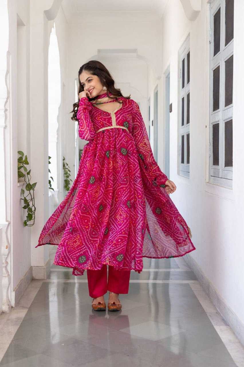 Ynf Delta Silk KESH559 372 Gowns Western Wears Festive Collections Wholesale Printed Gowns Silk Gowns Full Sleeve Gowns Manufacturer