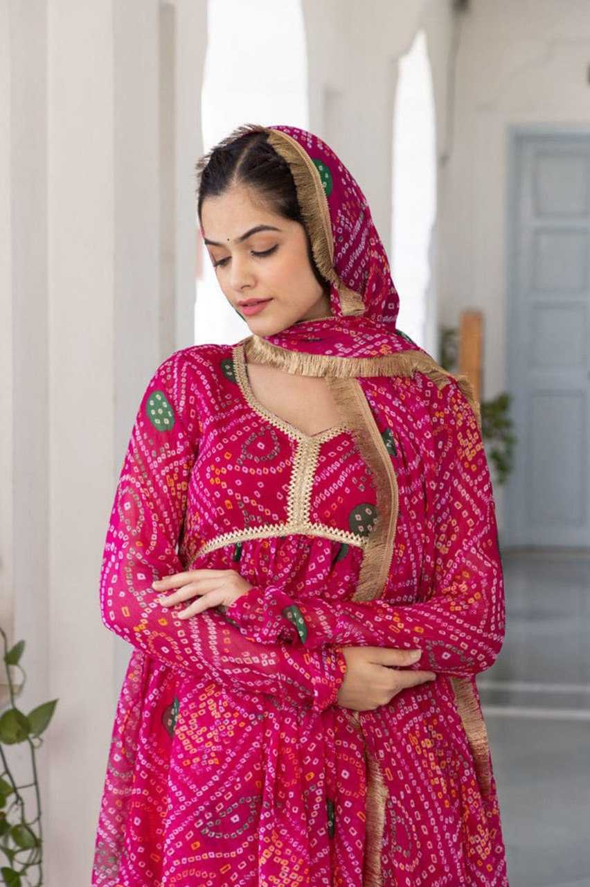 Ynf Delta Silk KESH559 372 Gowns Western Wears Festive Collections Wholesale Printed Gowns Silk Gowns Full Sleeve Gowns Manufacturer