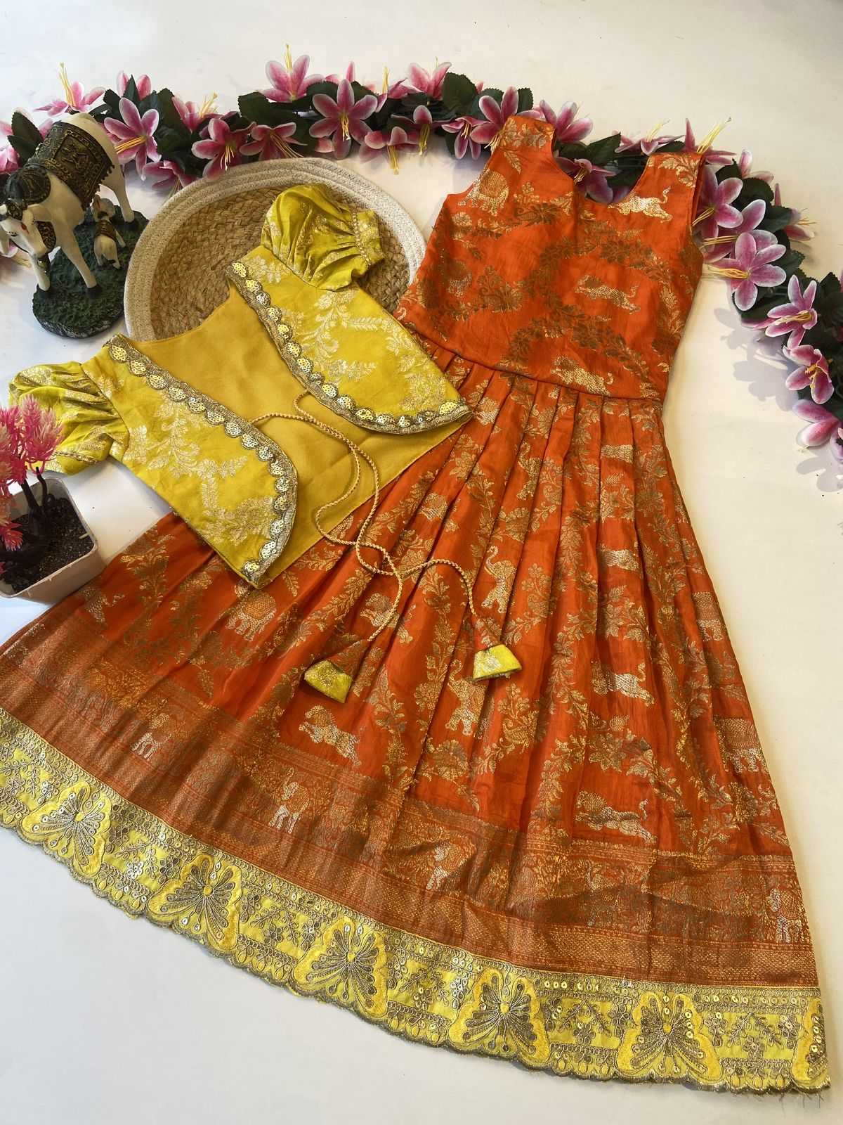 Ynf Dola Silk KESH493 COAT Kids Wear Wholesale Kids Gown Kids Ethnic Gowns Manufacturer
