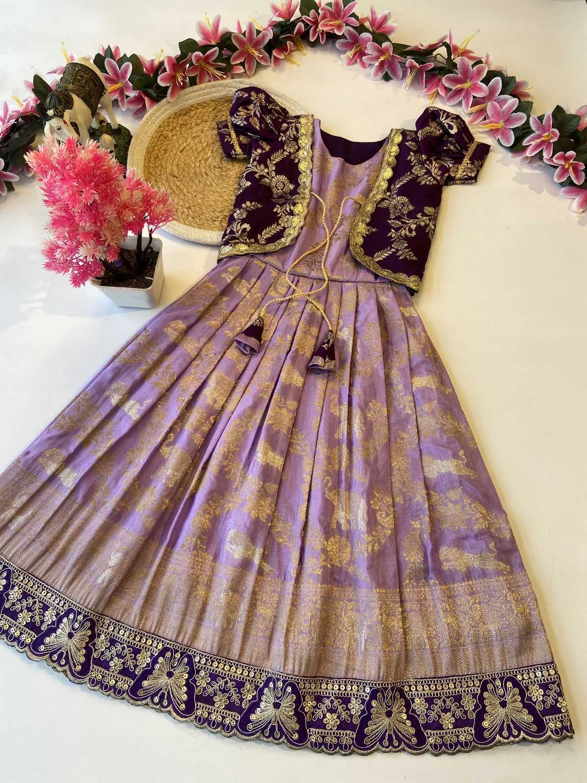 Ynf Dola Silk KESH493 COAT Kids Wear Wholesale Kids Gown Kids Ethnic Gowns Manufacturer