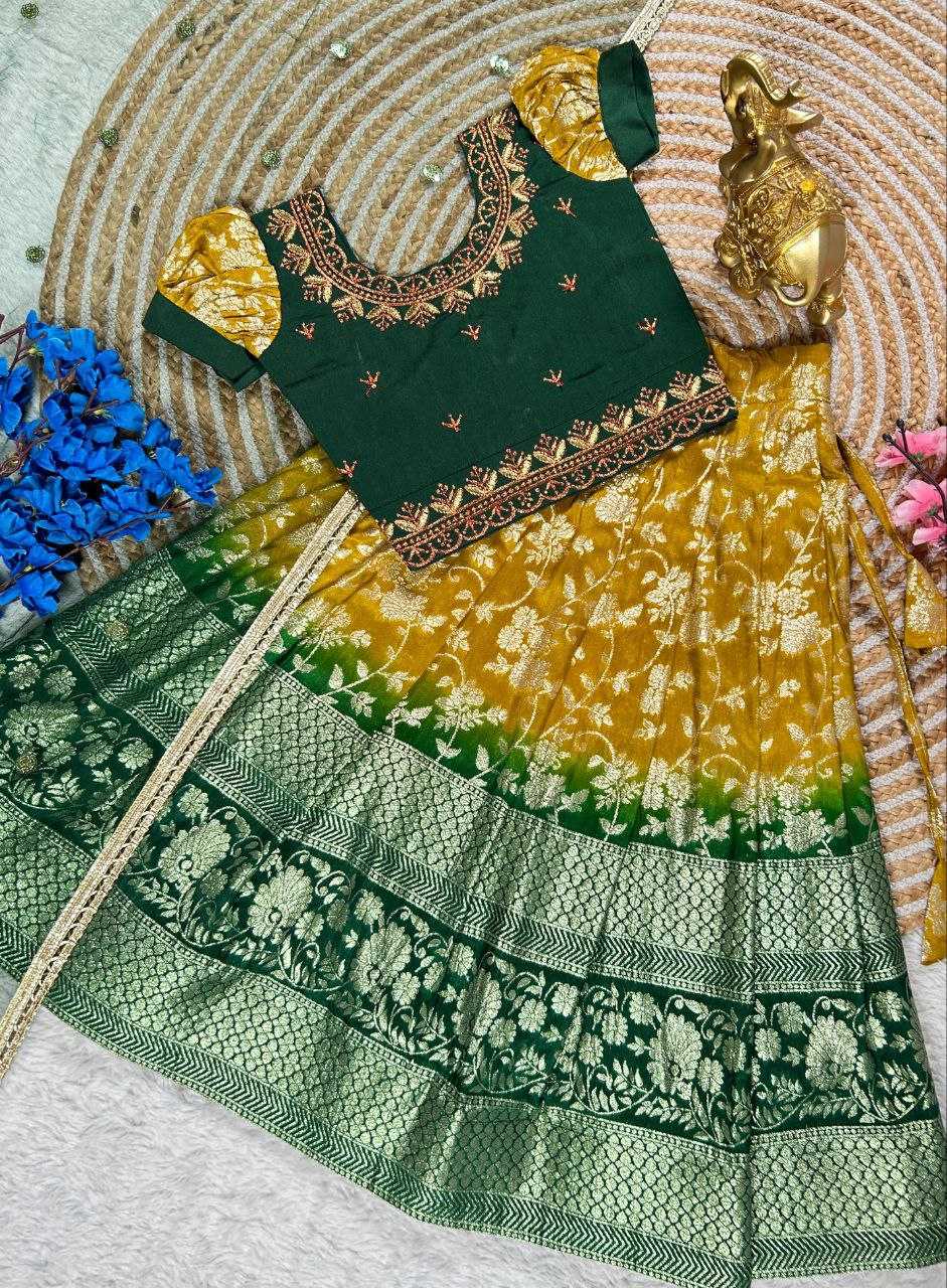 Ynf Dola Silk KESH505 Vibrant Kids Wear Wholesale Kids Lehenga Embroidered Frock Kids Lehenga Choli Manufacturer