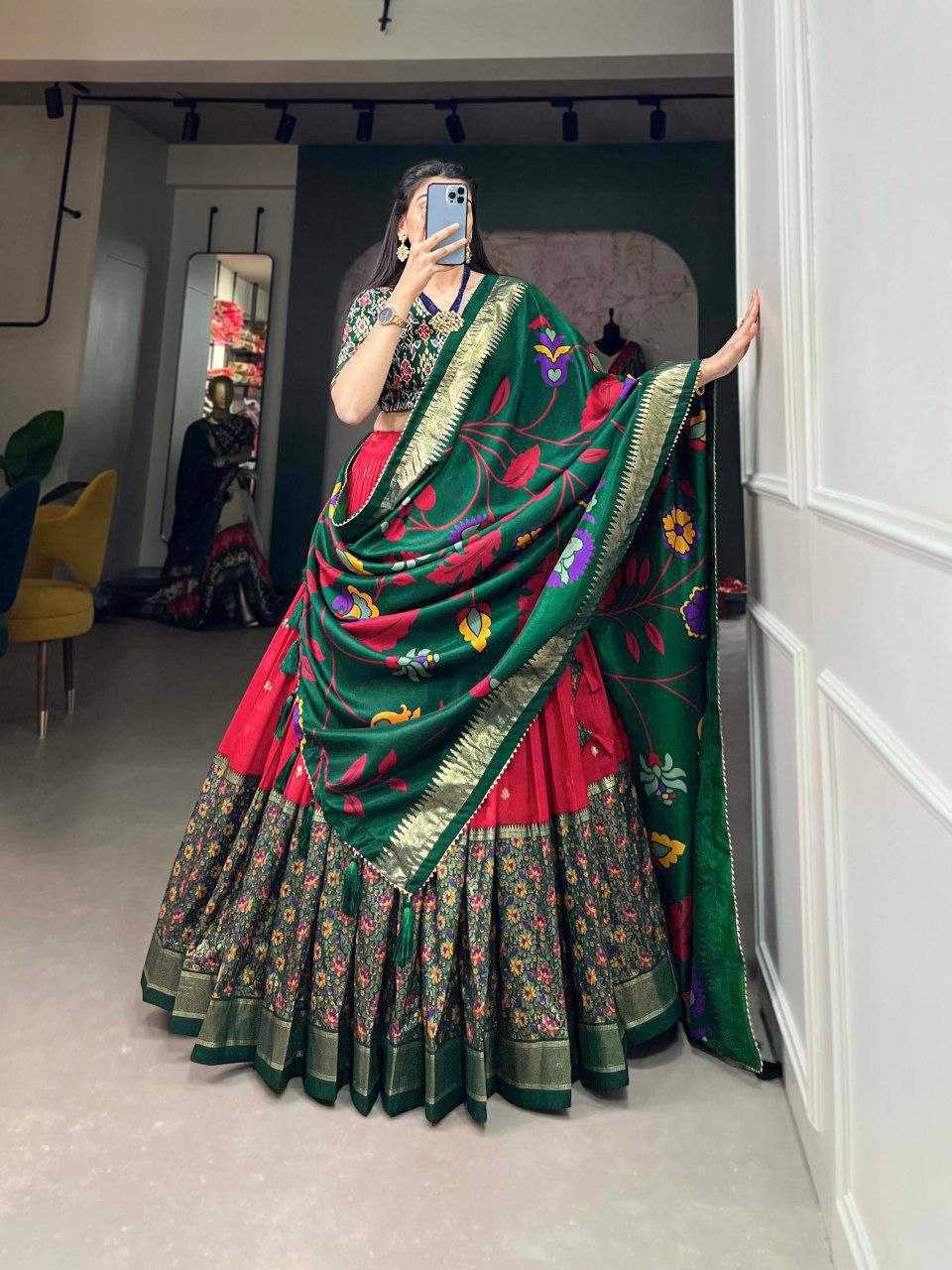 Ynf Dola Silk KESH511 Fuldi Lehengas Wholesale Traditional Lehenga Silk Lehenga Printed Lehenga Manufacturer