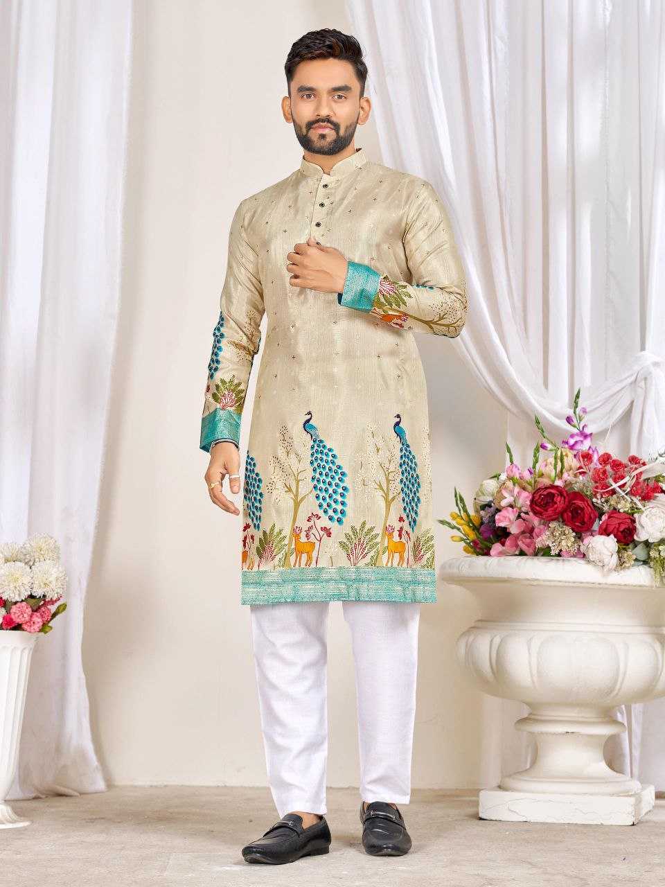 Ynf Dola Silk KESH511 LOVE BIRDS Couple Wear Wholesale Festive Matching Couple Dresses Party Wear Couple Ethnic Collection Designer Ethnic Outfits for Couples Manufacturer
