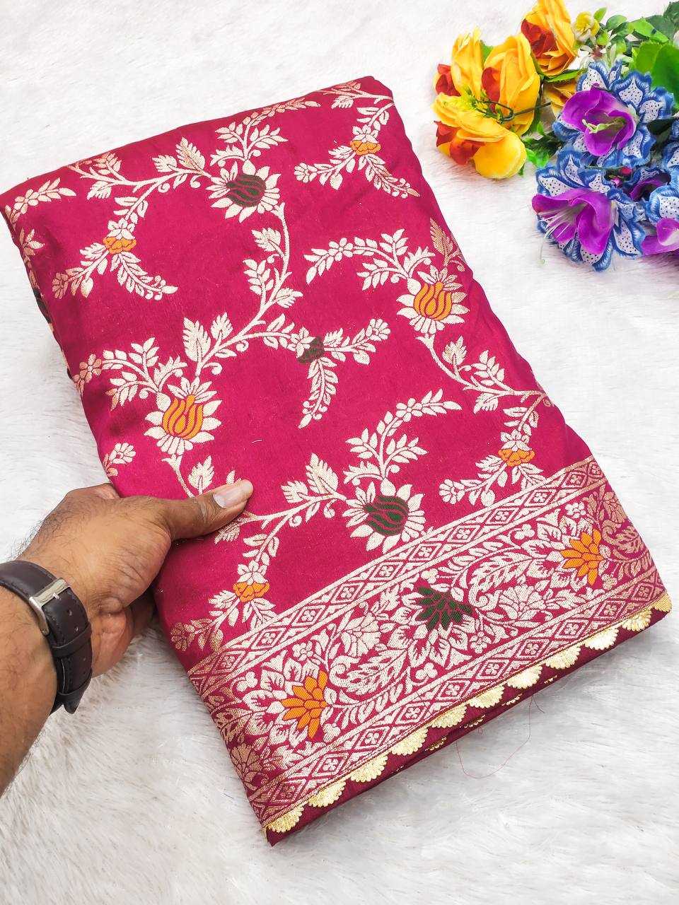 Ynf Dola Silk RIN150 Flower valley Silk Sarees Wedding Collections Festive Collections Wholesale Dola Silk Sarees Traditional Silk Sarees Silk Sarees With Blouse Manufacturer