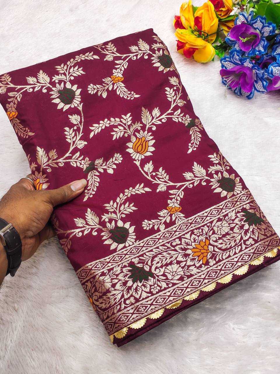 Ynf Dola Silk RIN150 Flower valley Silk Sarees Wedding Collections Festive Collections Wholesale Dola Silk Sarees Traditional Silk Sarees Silk Sarees With Blouse Manufacturer