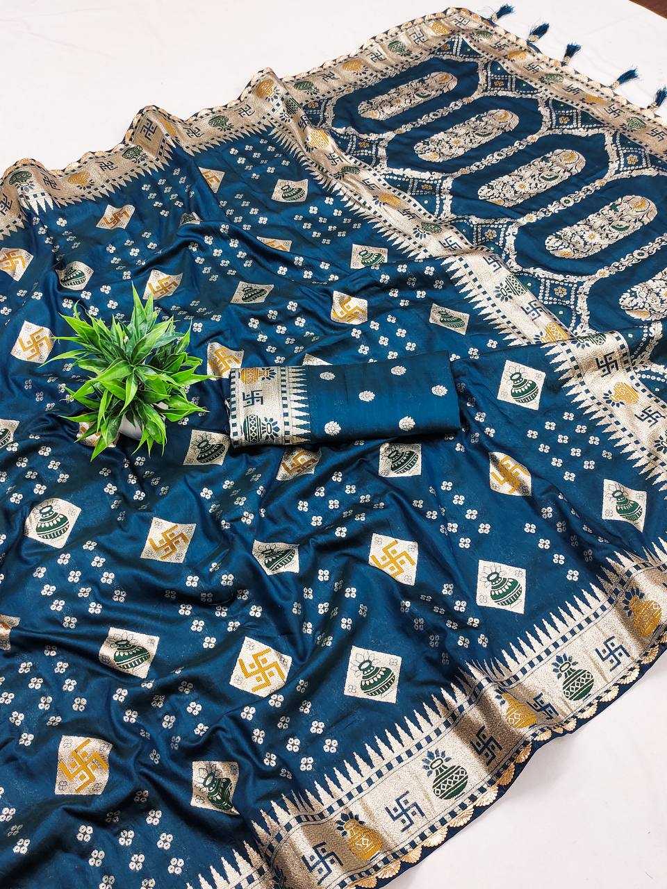 Ynf Dola Silk RIN150 Swastik Silk Sarees Wedding Collections Festive Collections Wholesale Dola Silk Sarees Traditional Silk Sarees Silk Sarees With Blouse Manufacturer
