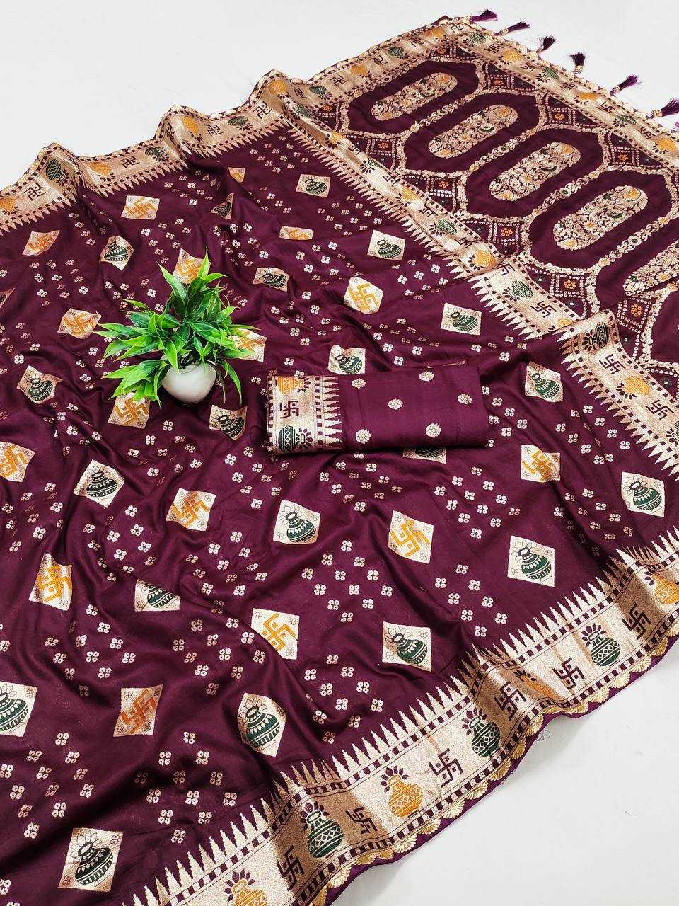 Ynf Dola Silk RIN150 Swastik Silk Sarees Wedding Collections Festive Collections Wholesale Dola Silk Sarees Traditional Silk Sarees Silk Sarees With Blouse Manufacturer