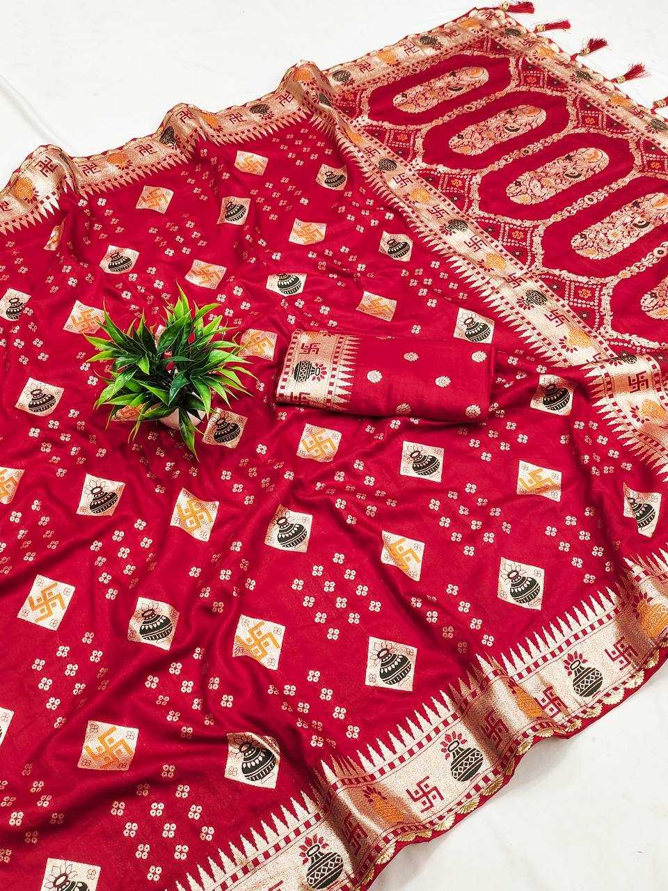 Ynf Dola Silk RIN150 Swastik Silk Sarees Wedding Collections Festive Collections Wholesale Dola Silk Sarees Traditional Silk Sarees Silk Sarees With Blouse Manufacturer